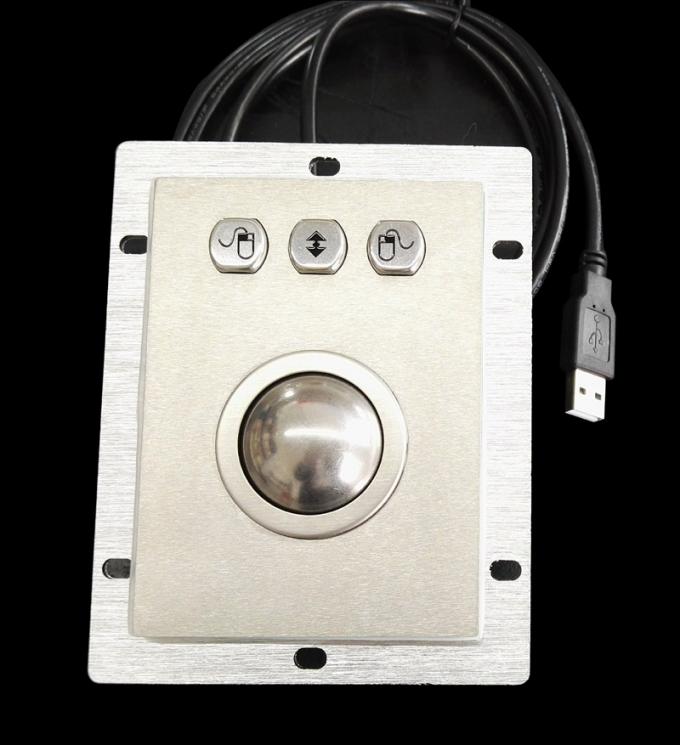 Panel Mounted Stainless Steel Kiosk Trackball Diameter 38mm Ball