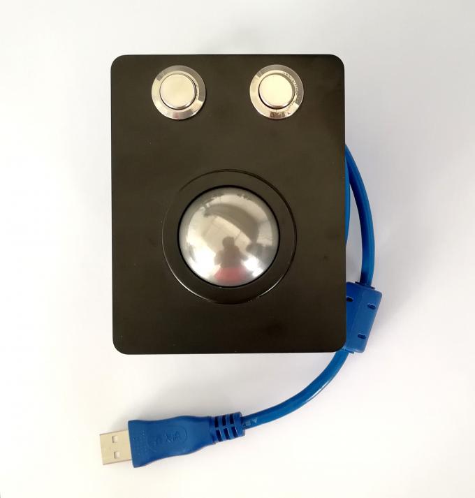 Rugged Industrial Pointing Device Panel Mount 38mm Metal Trackball No Noise