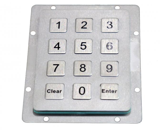IP65 Waterproof Ruggedized Metal Keypad 12 Keys Industrial Stainless Steel Keypad