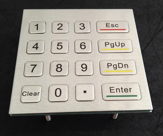 16 Keys 4X4 Matrix Metal Keypad Laser Engraved Characters For Access