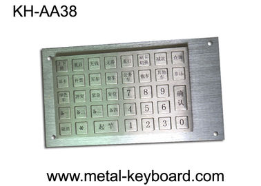 Vandal Proof Rugged Stainless steel Keyboard with 38 Keys Charging Kiosk Keyboard