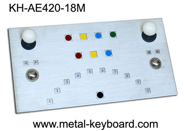 IP65 Metal Ruggedized Industrial Kiosk Keyboard with Tow Trackballs