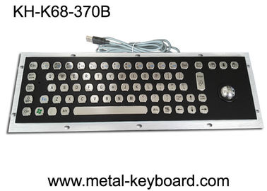 IP65 Black Metal Computer Industrial Keyboard with Stainless steel Trackball