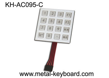 Access Control System Stainless Steel Keypad 4x4 Matrix , vandal proof keypad