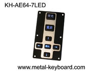 Backlit Waterproof Silicon Rubber 7 Keys Metal Kiosk Keyboard / Keypad with Metal Panel mount