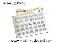 Custom Industrial Kiosk Stainless Steel Keyboard with 33 Keys