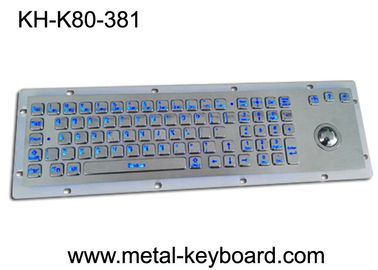 80 Keys Trackball Mouse Dust Proof Keyboard LED Backlit For Dark Conditions