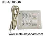 Dustproof USB Port Industrial Stainless Steel Keypad Metal With 16 Flat Keys