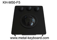 USB Port Black Metal Panel Industrial Trackball Mouse with 50MM Resin Ball