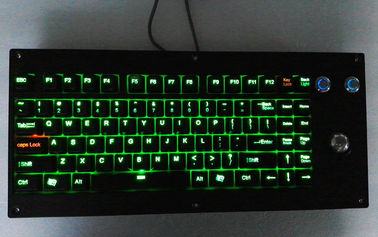 Panel Mount Backlight Mechanical Keyboard With 25mm trackball Mouse