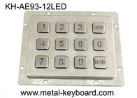 Water Resistant LED Backlight Stainless Steel Keypad 4X3 12 Keys