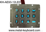 Illuminated 3 X 4 Layout 12 Key Metal Numeric Keypad Stainless Steel For Access Control