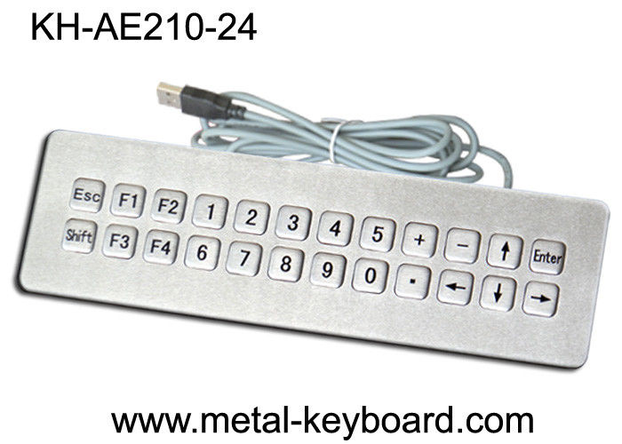 SUS304 Brushed IP65 Waterproof Computer Keyboard 24 Keys Water Resistant Keyboard