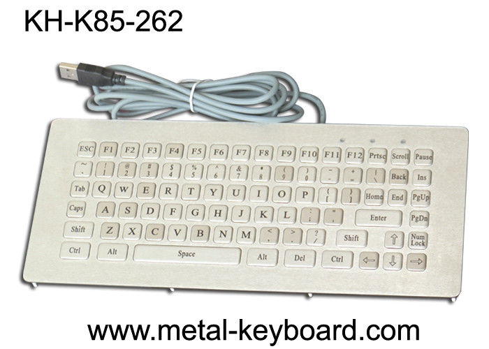 Metallic stainless steel ruggedized keyboard industrial Vandal Resistant