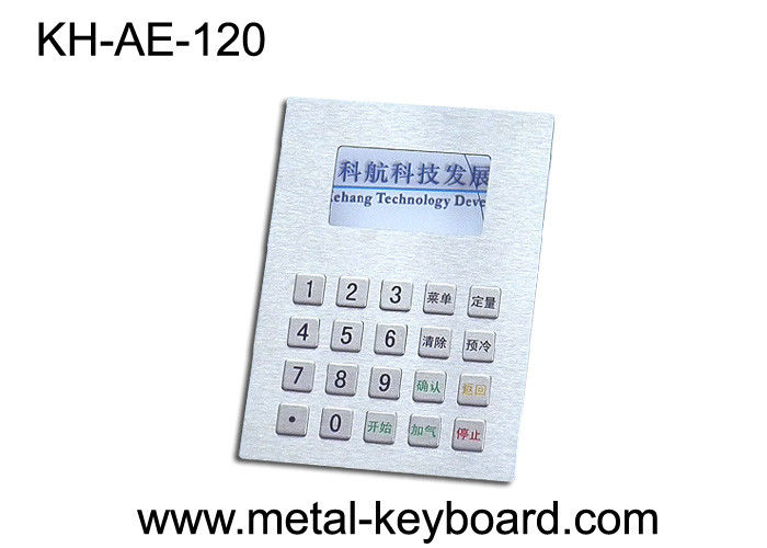 Panel Mount Stainless steel Keyboard , Fuel Dispenser Metal Keypad