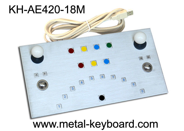 Vandalism proof Metal panel Industrial Metal keyboard 18 Keys with USB / PS2 Interface