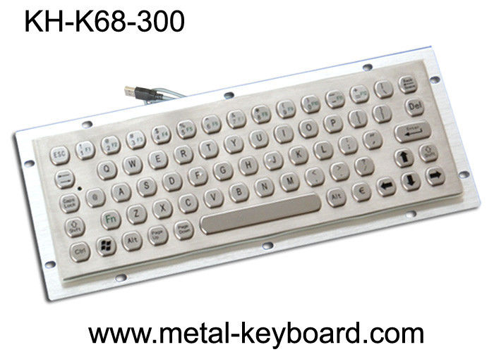 Vandal Resistance Metal Computer Keyboard / 65 Keys Touchpad Stainless Steel Keyboard