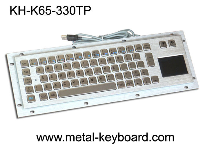 Vandal proof industrial Computer Kiosk keyboard with Stainless steel panel mount