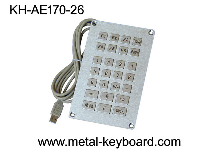 Vandal resistant SS Industrial Entry Keypad , weatherproof keypad with 26 Keys