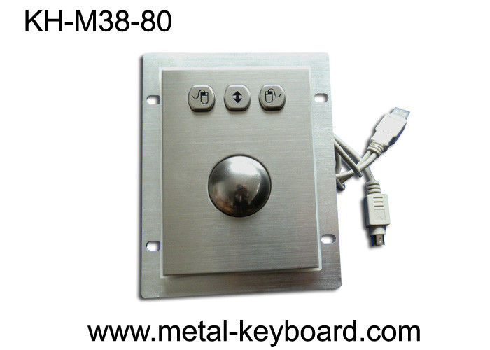 USB Interface Industrial Trackball Mouse  , 38MM Optical Metal Trackball