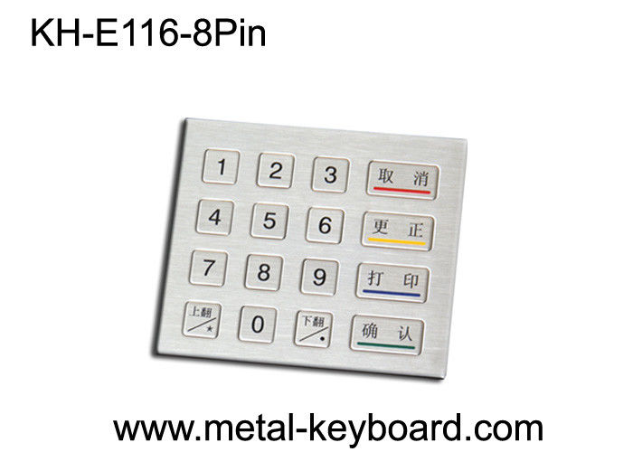 Rugged Metal Keypad with 16 Keys / custom Kiosk Keypad PS / 2 or USB connector