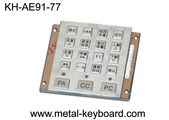 IP65 19 Keys Mini Vandal Resistant waterproof keypad Stainless steel
