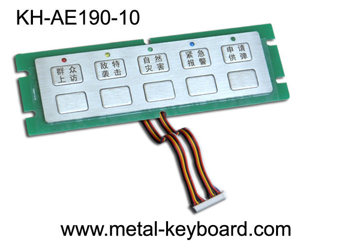 Customized 10 Keys stainless steel keypad , entry metal keypad with LED Light