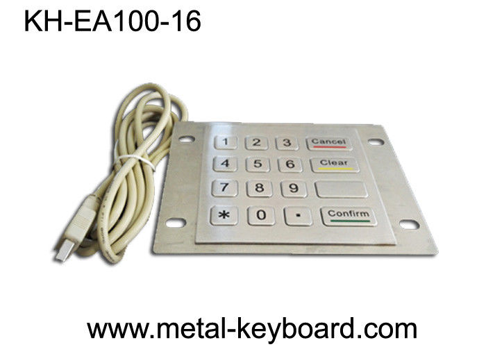 16 Keys Industrial Metal Keyboard with Rugged Stainless Steel Material