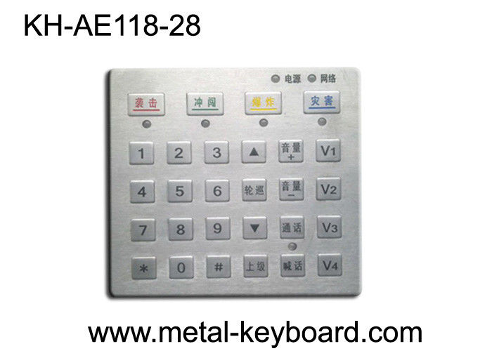 Dust proof Panel Pounting Metal Access Control Keyboard with 28 Keys