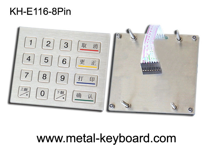 Ruggedized Kiosk Metal keypad 4 X 4 Matrix with IP 65 Water - proof