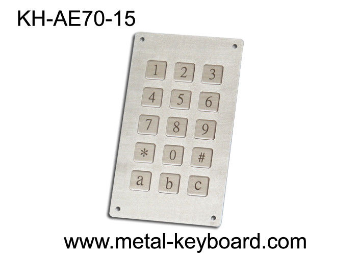 Kiosk Metal Numeric Keypad with 15 Keys for Public System Weather - proof