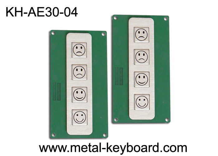 4 Keys Stainless Steel Metal Keypad for Customer Service Evaluation Device