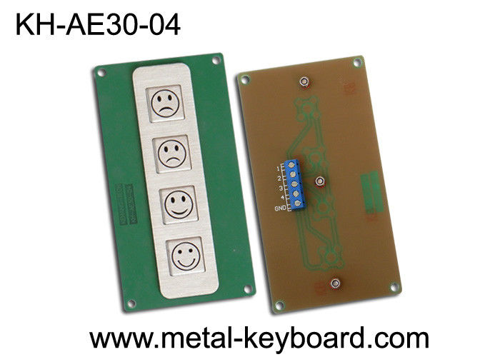 4 Keys Metal Kiosk Keyboard , stainless steel keypad for Service Evaluation Device