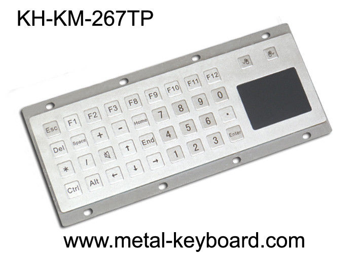 Industrial Metal Panel Mount Keyboard with Touch pad , Ruggedized Keyboard