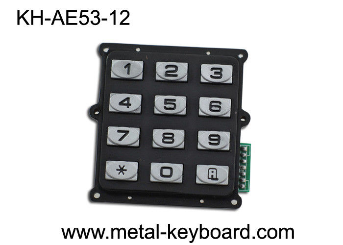 Anti - vandal Metal Numeric Keypad IP 65 , 12 button Entry Keypad numeric