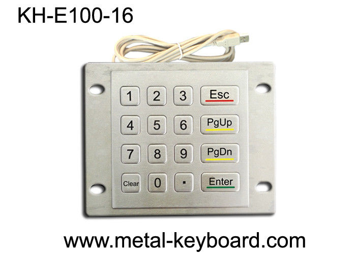 Weatherproof Metal Keypad with Top Panel Mounting , 16 button Checking device keypad