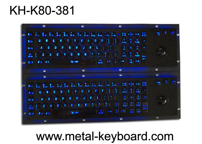 Illuminant Waterproof SS Industrial Metal Keyboard With Trackball Pointing Device