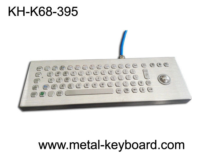 70 Keys Rugged Industrial metal computer keyboard with 25mm trackball