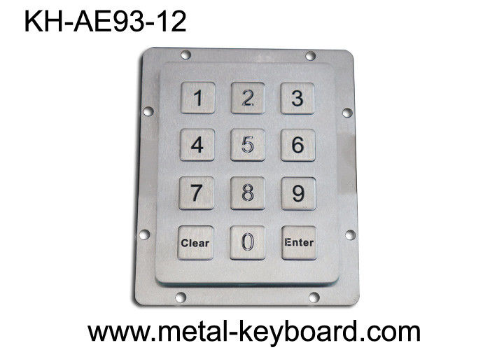 IP65 Waterproof Ruggedized Metal Keypad 12 Keys Industrial Stainless Steel Keypad