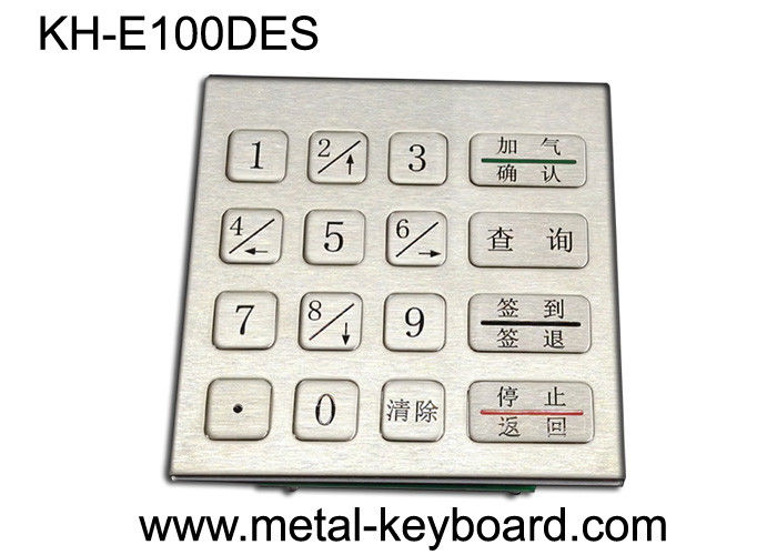 Rugged Stainless Steel Security Keypad Entry 16 Keys In 4x4 Matrix