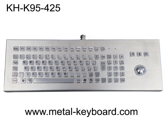 Rugged Desktop Metal Industrial Keyboard With Trackball