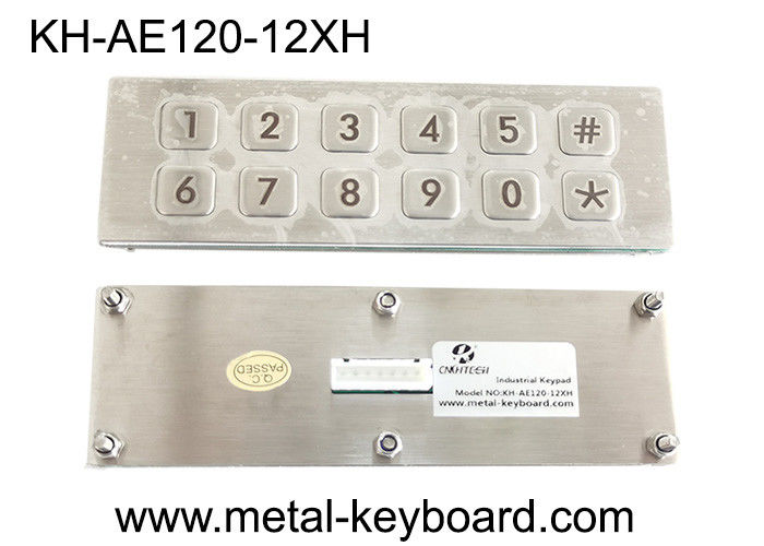 FCC Stainless Steel 12 Keys Customized Metal Keypad In Matrix Output