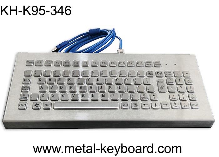 95 Keys PS2 USB Stainless Steel Keyboard FCC With Numeric Keypad