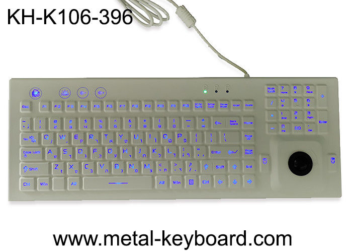 PS2 Rubber Industrial Silicone Keyboard Ruggedized Backlight With Trackball Mouse