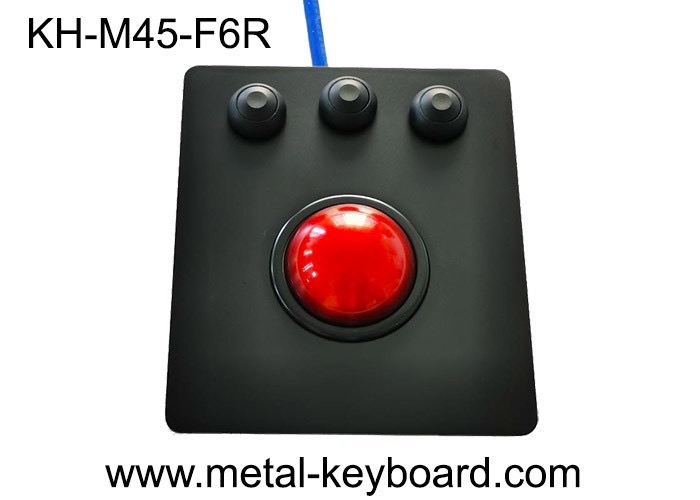 Red Industrial Trackball Mouse Waterproof Vandalproof Stainless Steel Material