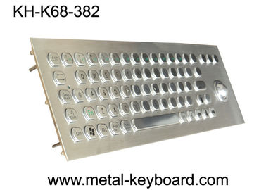 Panel Mount Metal Industrial PC Keyboard with Waterproof Trackball